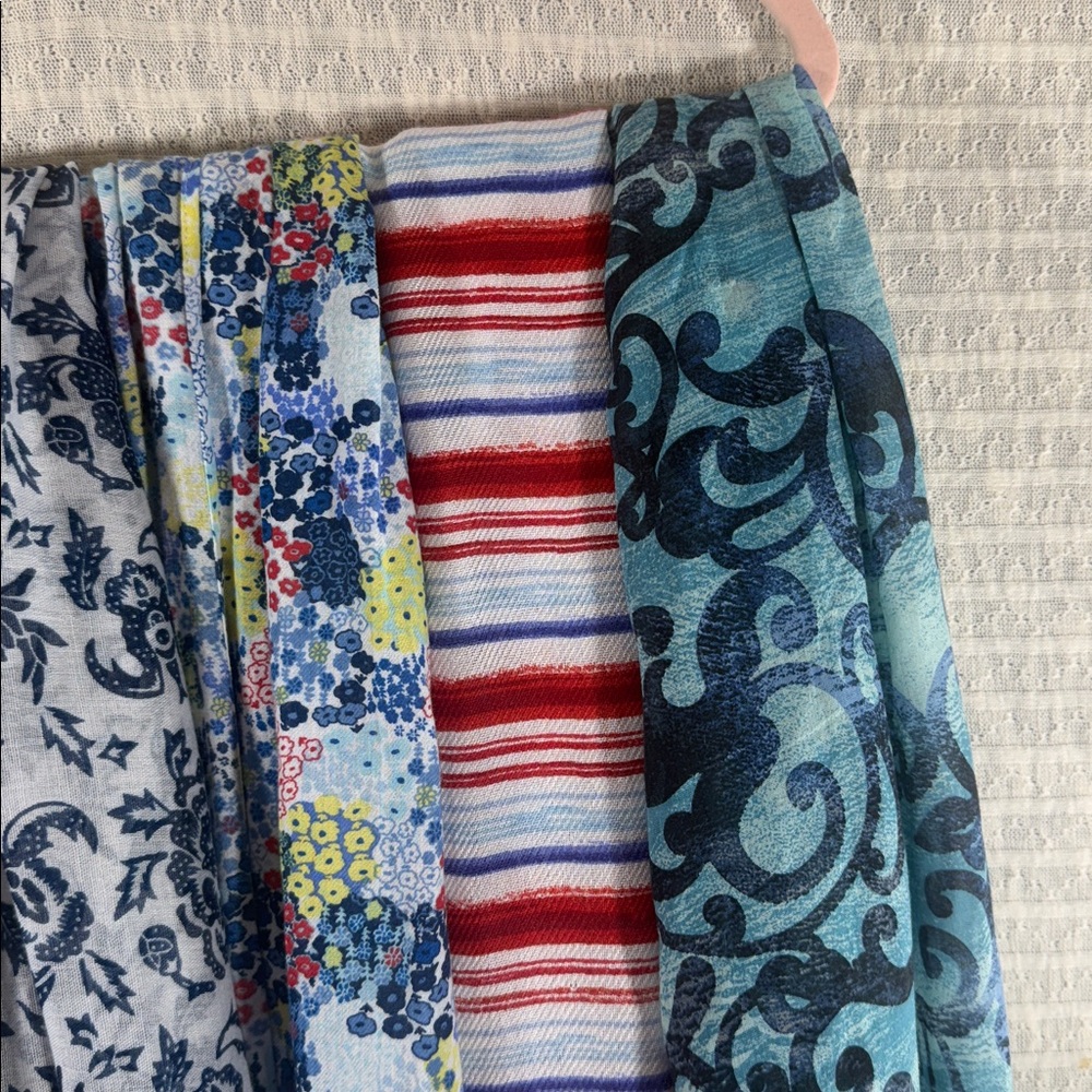 Colorful Patterned Scarves Set (6) - Picture 2 of 4